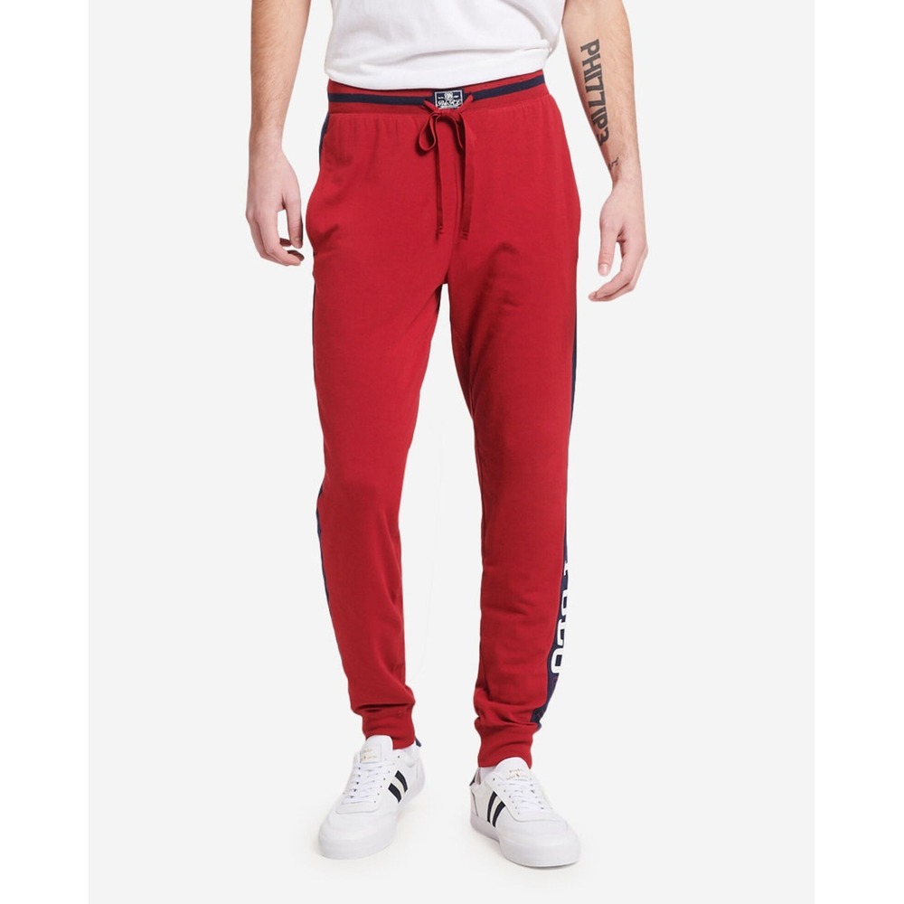 New Mens XLarge Polo Ralph Lauren Red Polo67 Logo Slim Flex Joggers Tapered Cuff